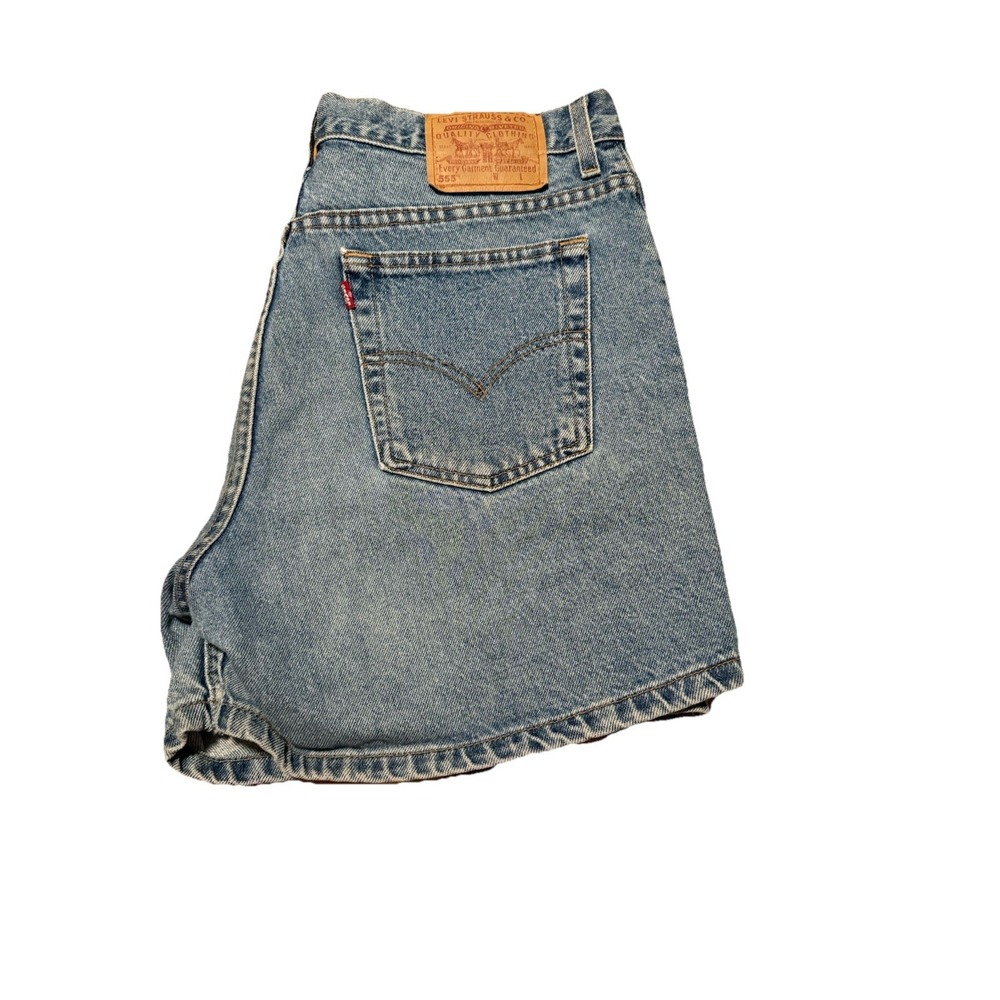 Vintage Y2K Levis 555 Womens 14 MIS Guys Fit Jean Shorts Red Tab Error USA 2001 - Picture 3 of 7